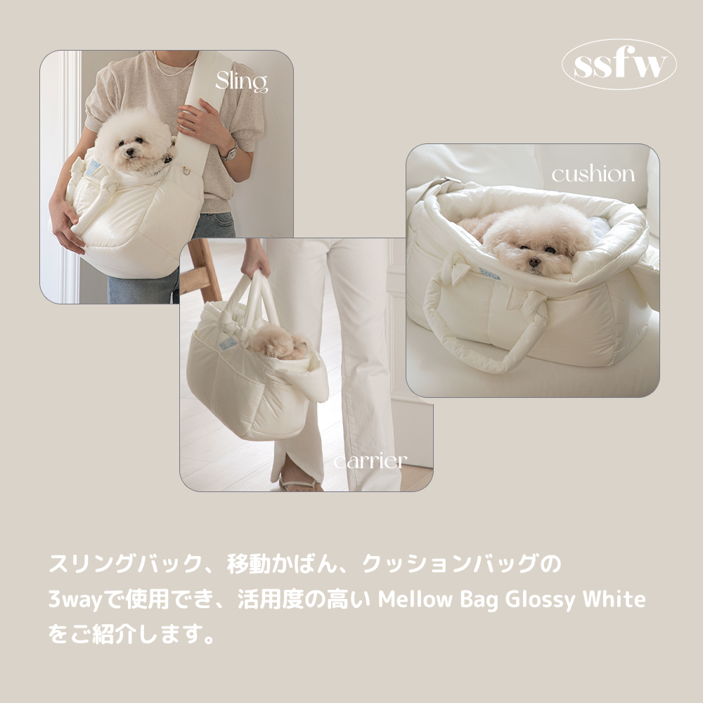 【SSFW】メロウバッグ グロッシー ホワイト 超美品 SSFW】メロウバッグ グロッシー ホワイト | ペット用の食品